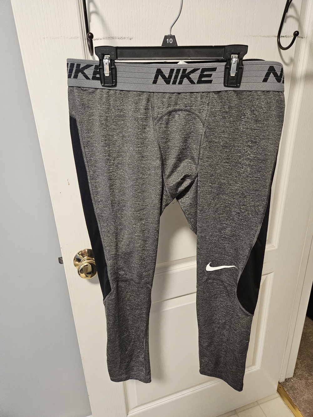Nike Gray & Black Men's Compressions 3/4 Length